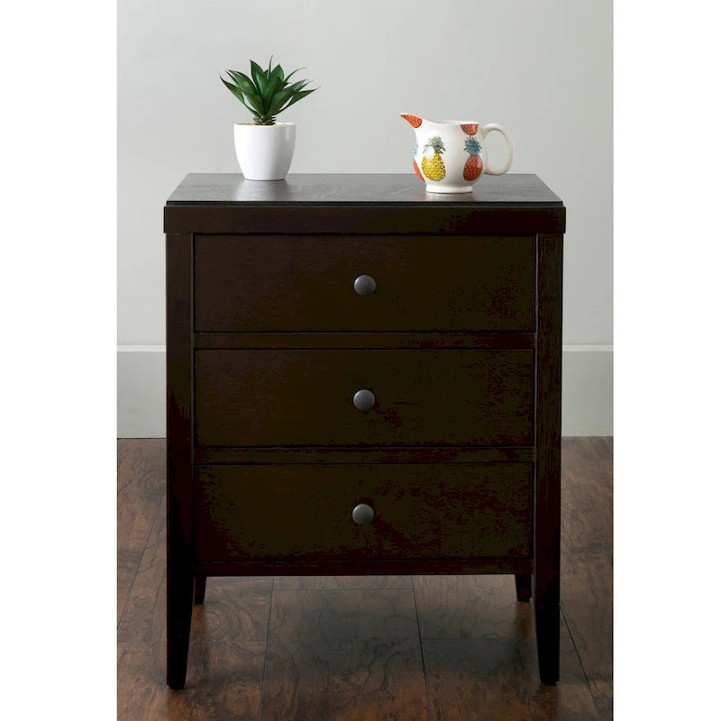 Table de chevet de rangement en bois peint avec tiroirs de East at Main