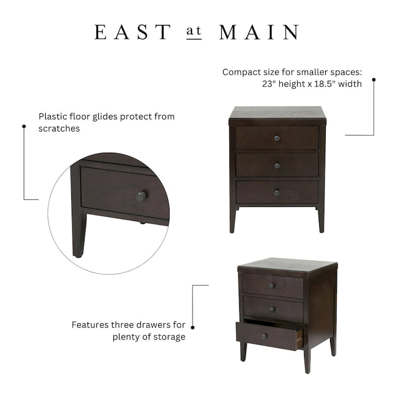 Table de chevet de rangement en bois peint avec tiroirs de East at Main
