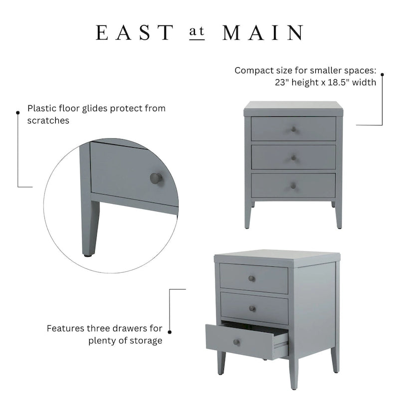 Table de chevet de rangement en bois peint avec tiroirs de East at Main