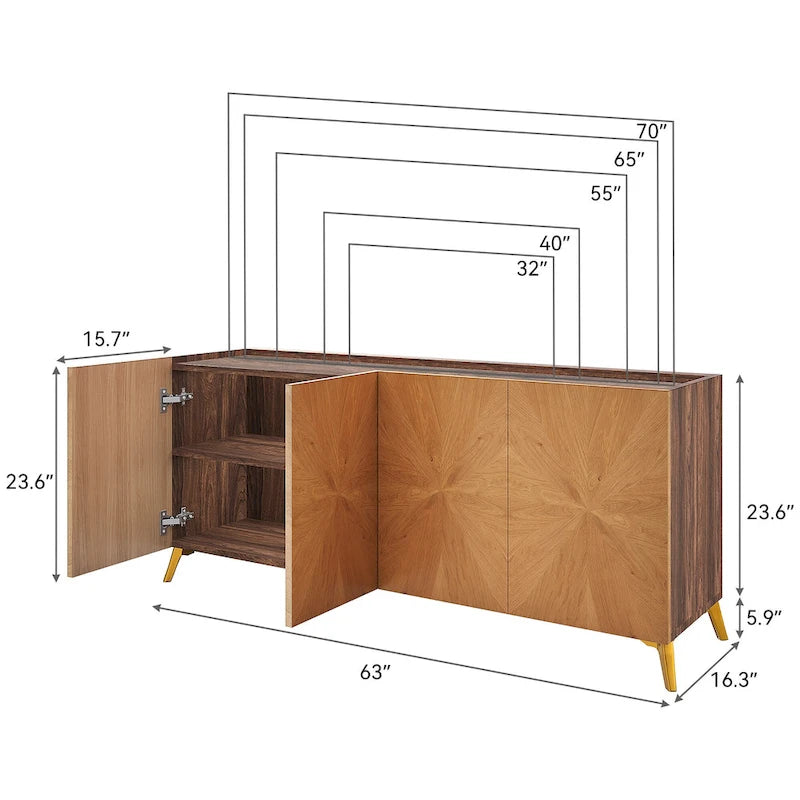 Moasis 63 Meuble TV En Bois Massif