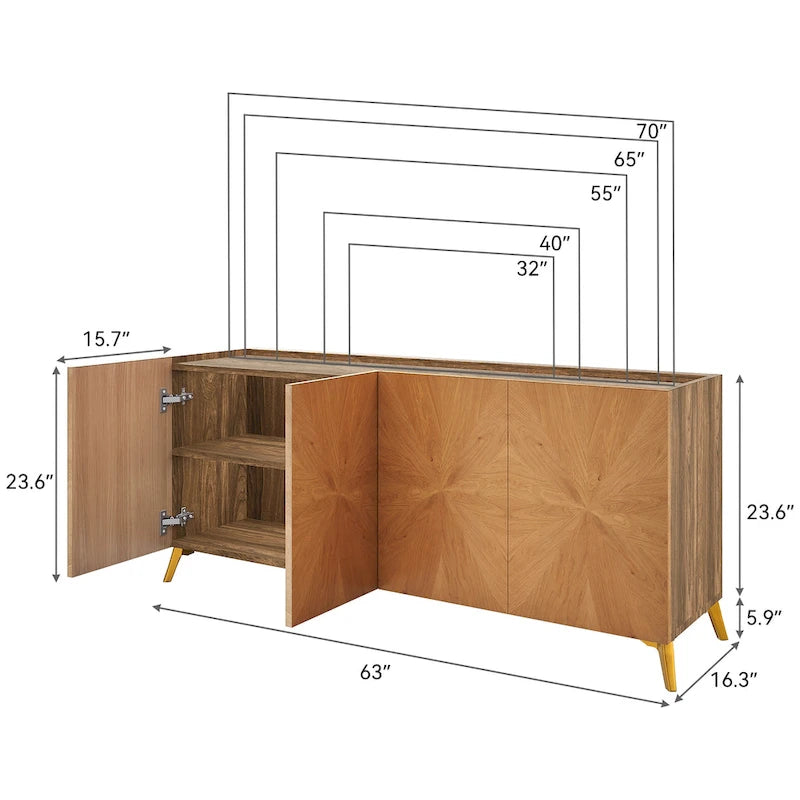 Moasis 63 Meuble TV En Bois Massif