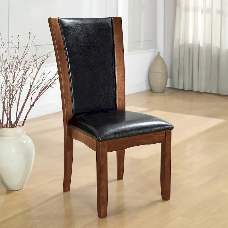 Chaises de salle à manger contemporaines en similicuir Row par Furniture of America (Lot de 2)