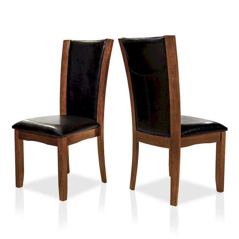Chaises de salle à manger contemporaines en similicuir Row par Furniture of America (Lot de 2)