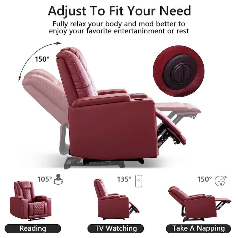Fauteuil inclinable de cinéma électrique avec ports USB et porte-gobelets
