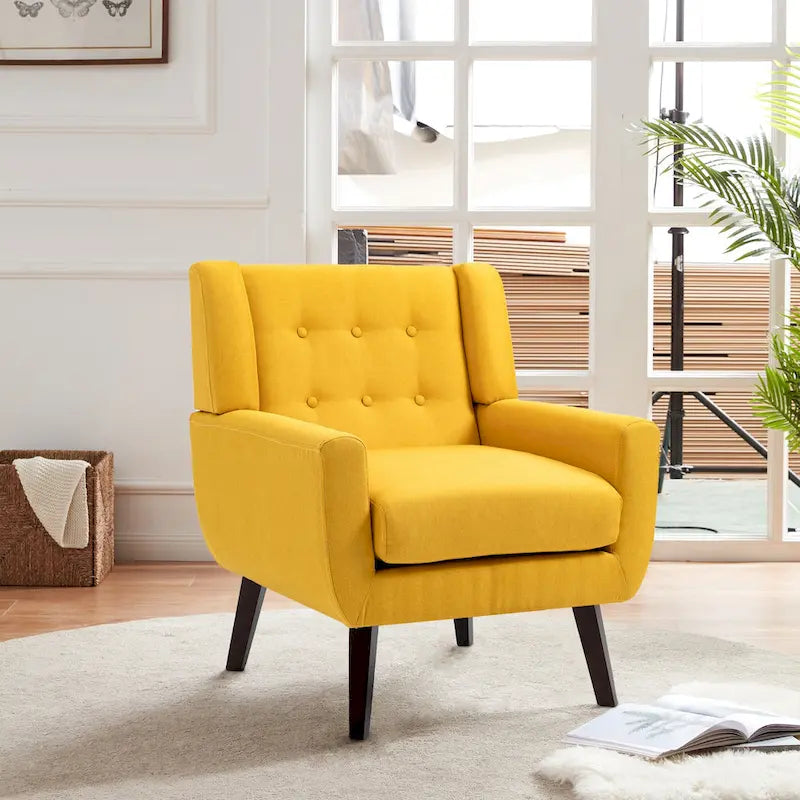 Ensemble de fauteuil et causeuse en lin capitonnés 3 pièces