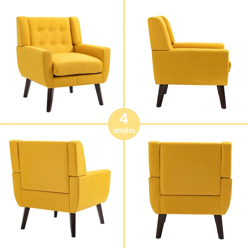 Ensemble de fauteuil et causeuse en lin capitonnés 3 pièces