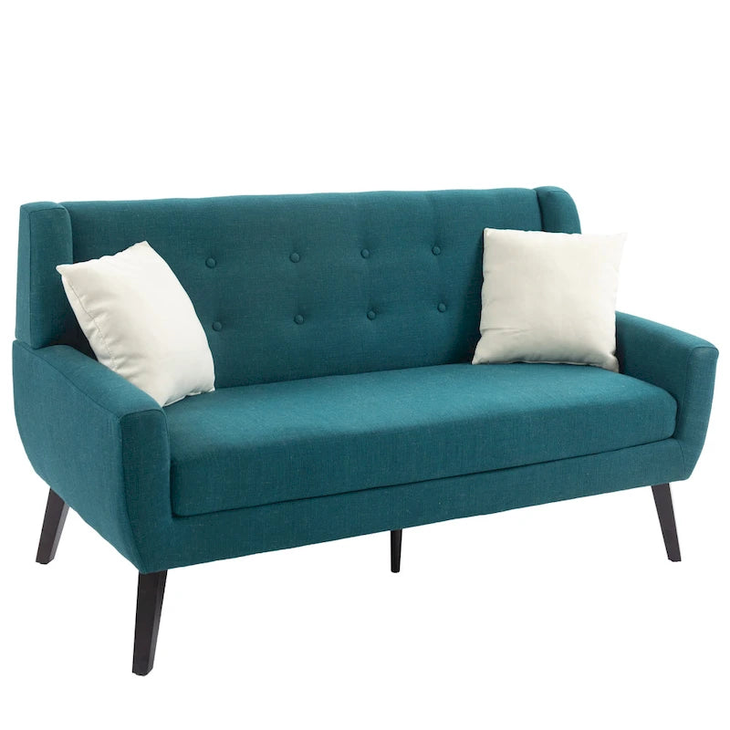 Ensemble de fauteuil et causeuse en lin capitonnés 3 pièces