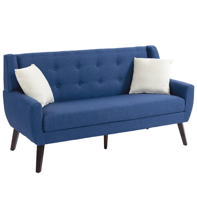 Ensemble de fauteuil et causeuse en lin capitonnés 3 pièces