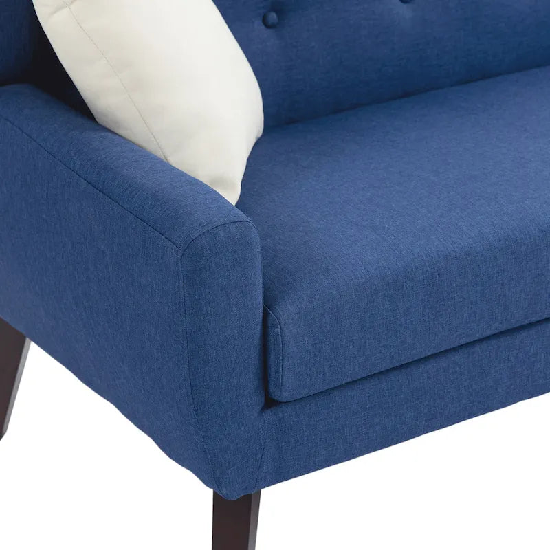 Ensemble de fauteuil et causeuse en lin capitonnés 3 pièces