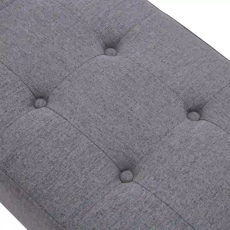 Banc d'entrée en tissu beige/gris/blanc avec pieds en X, 89 cm