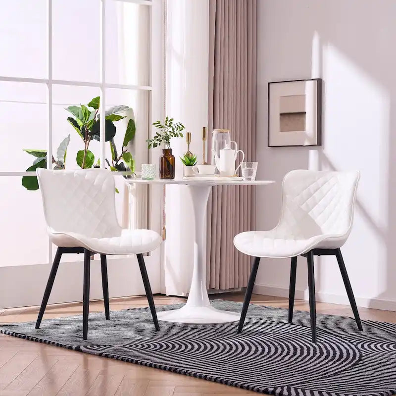 Lot de 2 chaises de salle à manger modernes en cuir