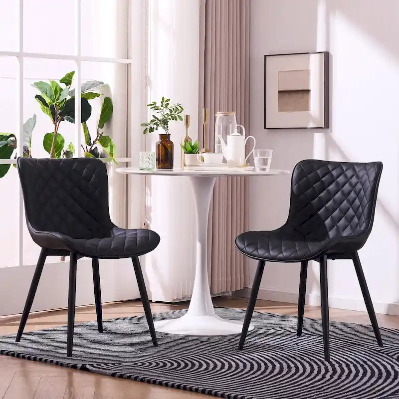 Lot de 2 chaises de salle à manger modernes en cuir