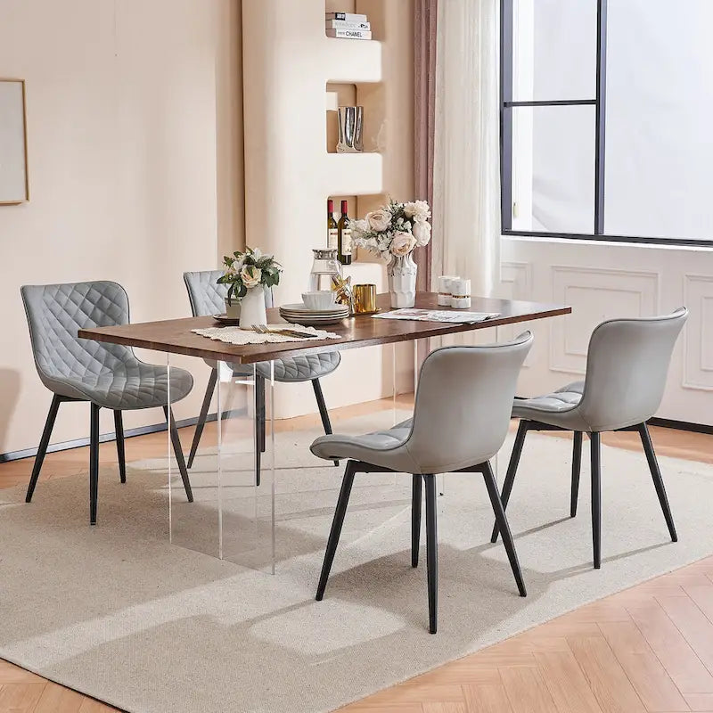 Lot de 2 chaises de salle à manger modernes en cuir