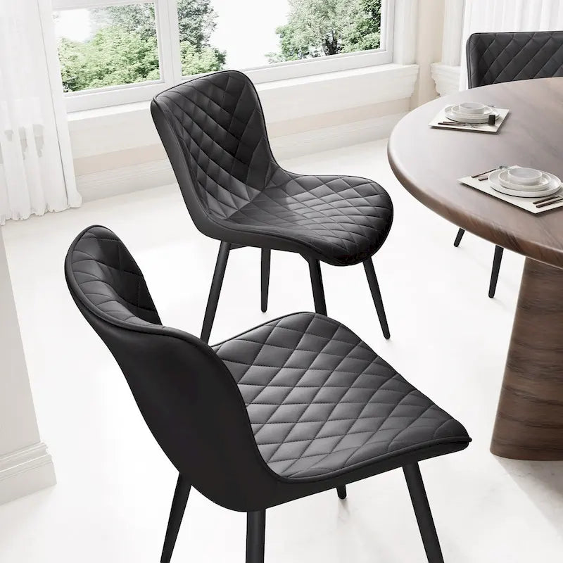Lot de 2 chaises de salle à manger modernes en cuir