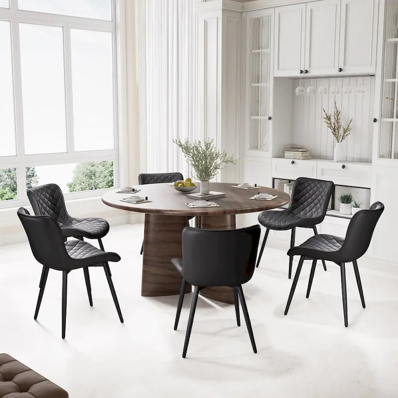 Lot de 2 chaises de salle à manger modernes en cuir