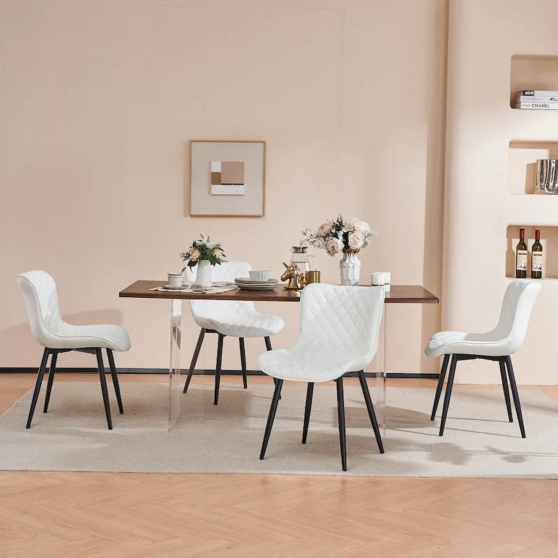 Lot de 2 chaises de salle à manger modernes en cuir