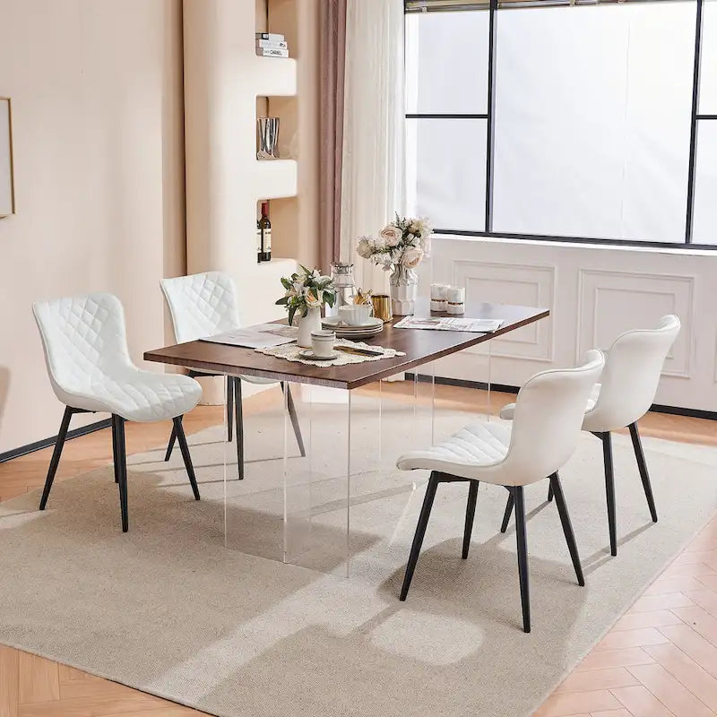 Lot de 2 chaises de salle à manger modernes en cuir