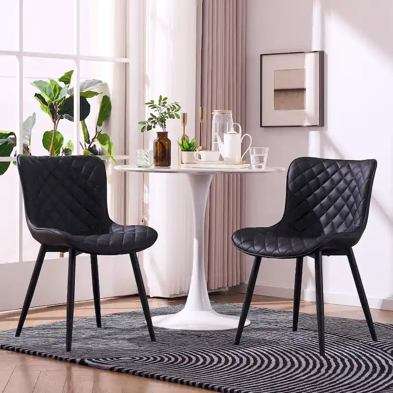 Lot de 2 chaises de salle à manger modernes en cuir