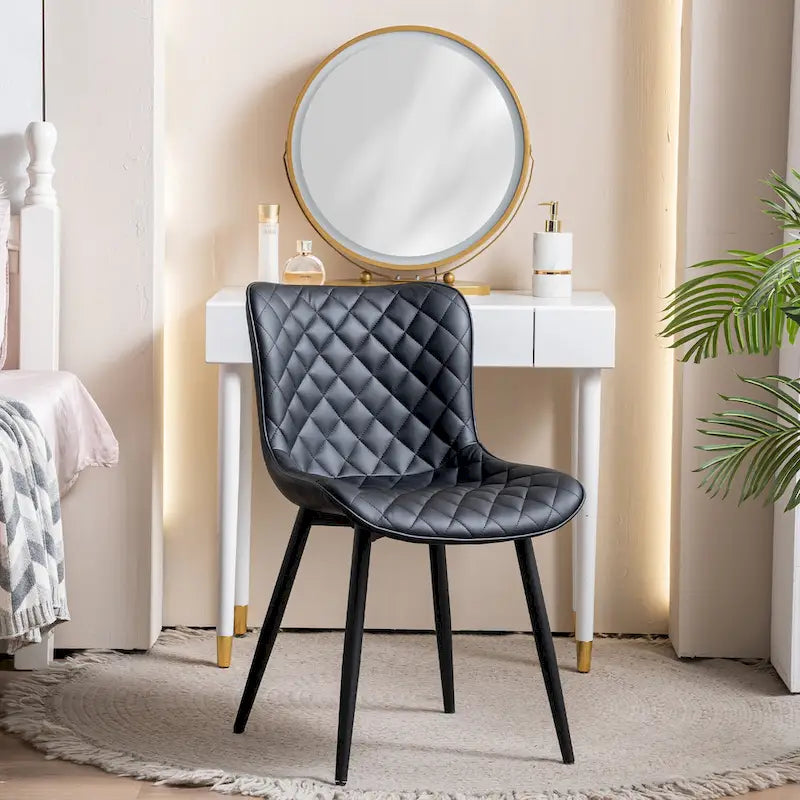 Lot de 2 chaises de salle à manger modernes en cuir