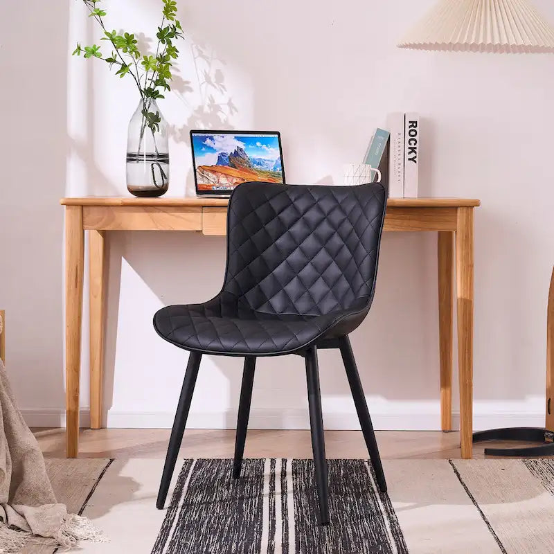 Lot de 2 chaises de salle à manger modernes en cuir