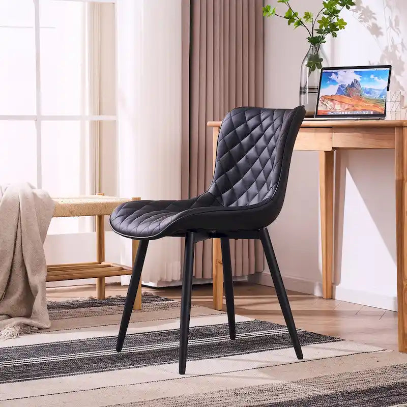 Lot de 2 chaises de salle à manger modernes en cuir