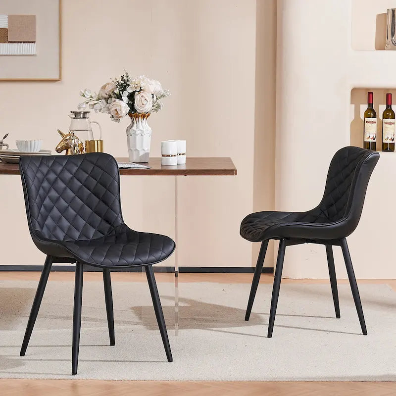 Lot de 2 chaises de salle à manger modernes en cuir