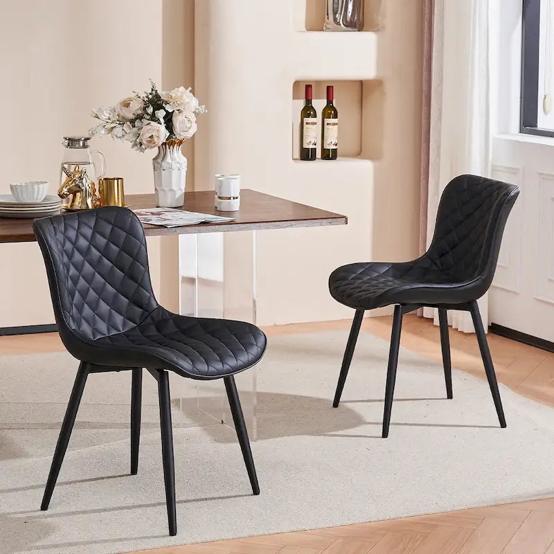 Lot de 2 chaises de salle à manger modernes en cuir