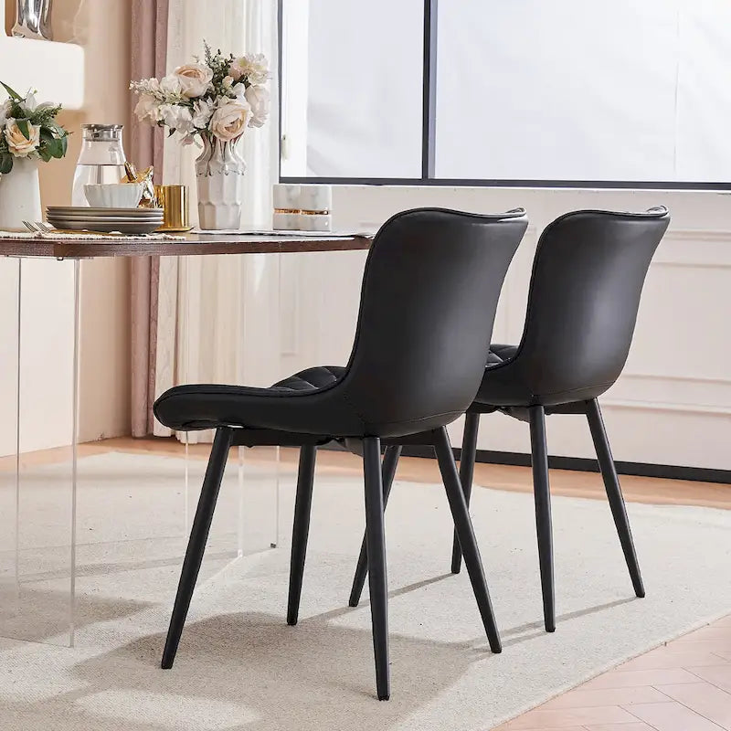 Lot de 2 chaises de salle à manger modernes en cuir