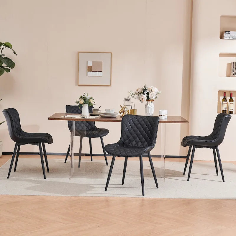 Lot de 2 chaises de salle à manger modernes en cuir