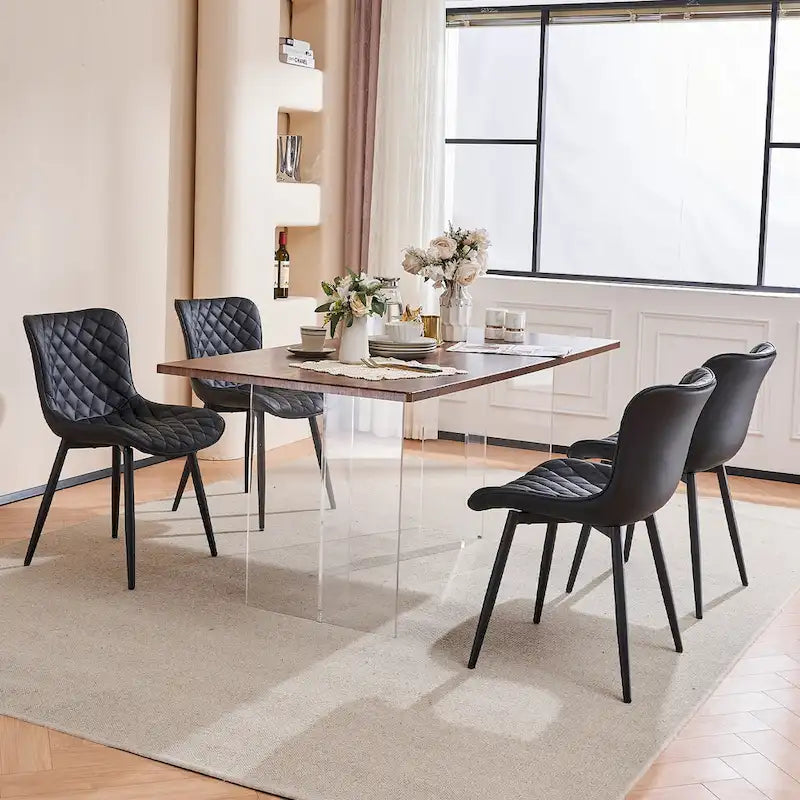 Lot de 2 chaises de salle à manger modernes en cuir