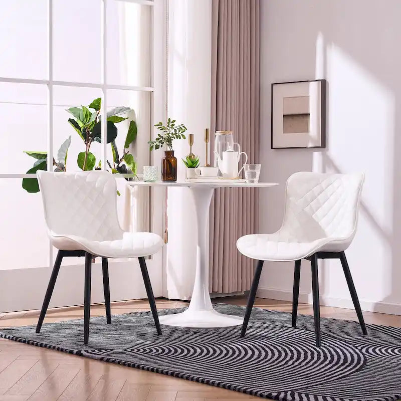 Lot de 2 chaises de salle à manger modernes en cuir