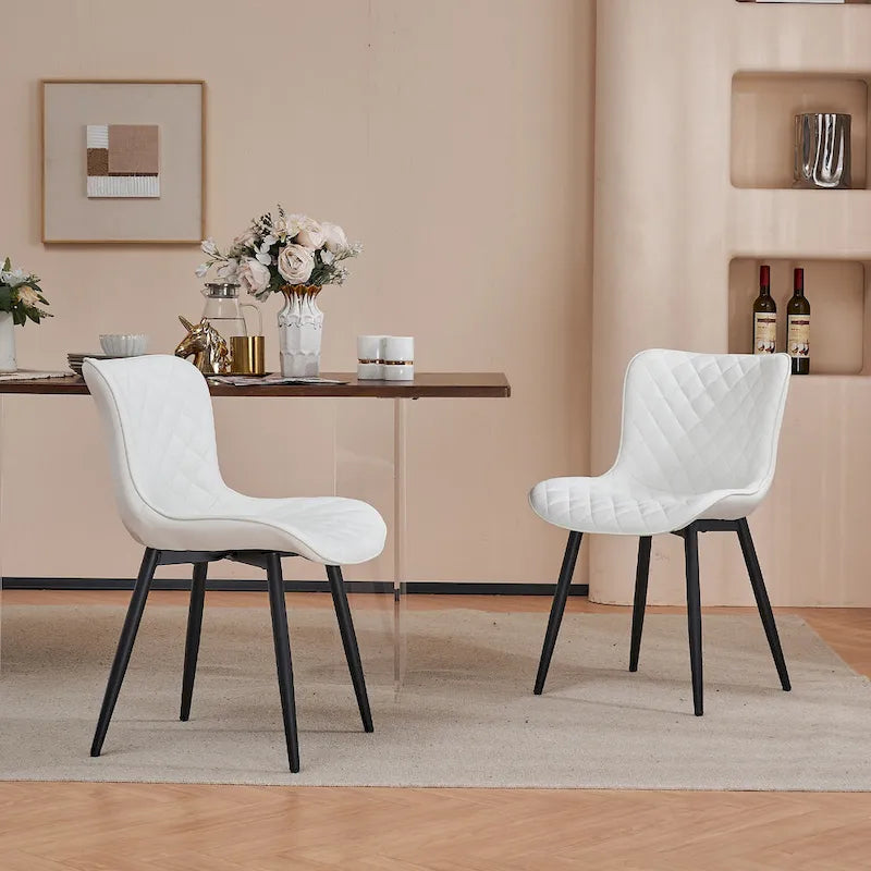 Lot de 2 chaises de salle à manger modernes en cuir