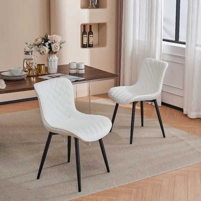 Lot de 2 chaises de salle à manger modernes en cuir