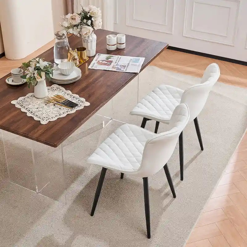 Lot de 2 chaises de salle à manger modernes en cuir