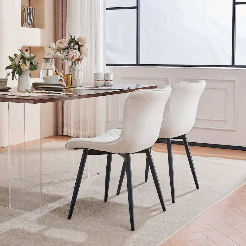 Lot de 2 chaises de salle à manger modernes en cuir