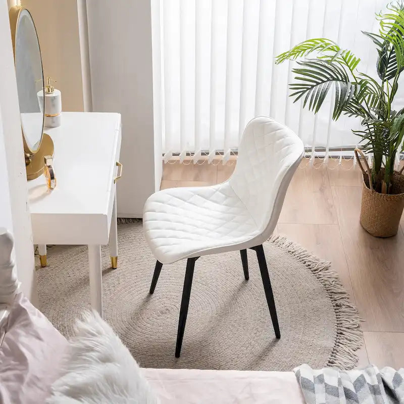 Lot de 2 chaises de salle à manger modernes en cuir