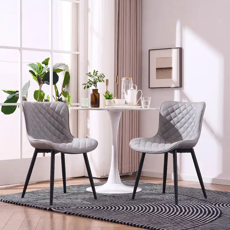 Lot de 2 chaises de salle à manger modernes en cuir