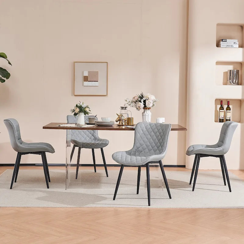 Lot de 2 chaises de salle à manger modernes en cuir