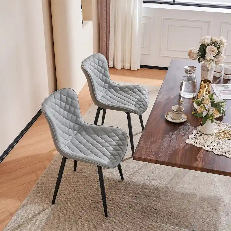 Lot de 2 chaises de salle à manger modernes en cuir