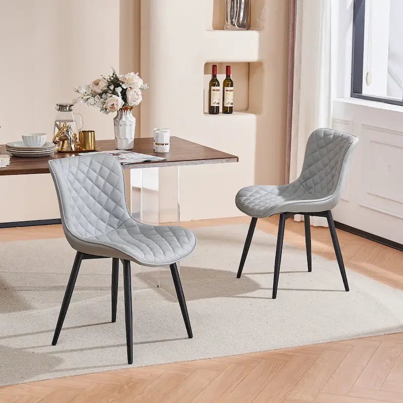 Lot de 2 chaises de salle à manger modernes en cuir