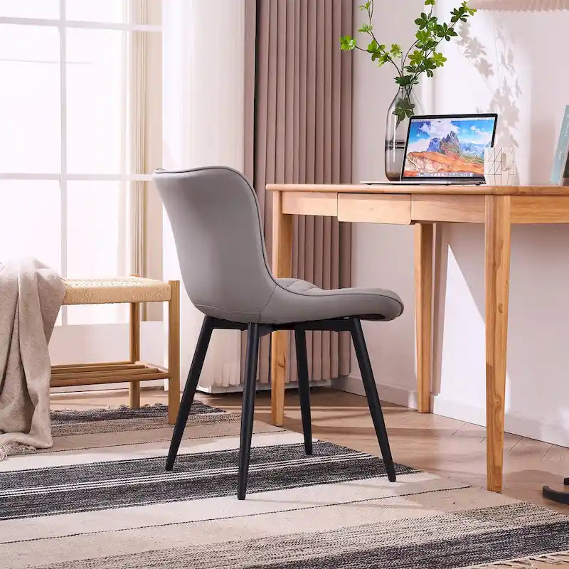 Lot de 2 chaises de salle à manger modernes en cuir
