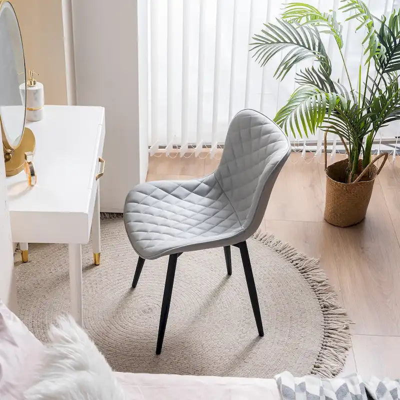 Lot de 2 chaises de salle à manger modernes en cuir