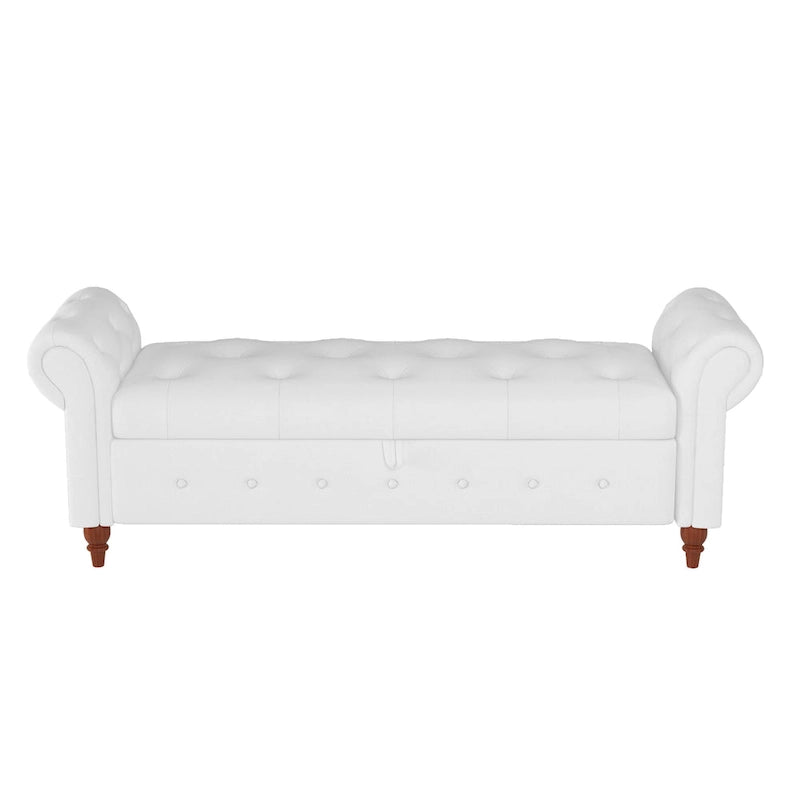 Banc de lit en tissu avec rangement - 63 po