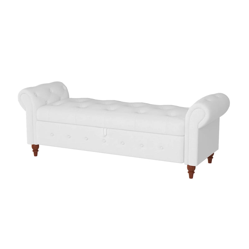 Banc de lit en tissu avec rangement - 63 po