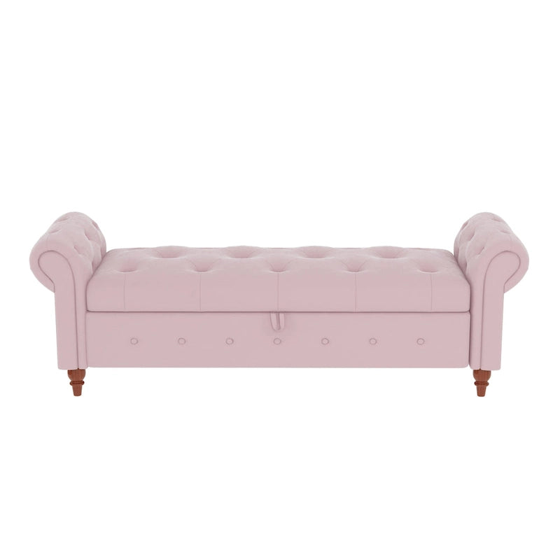 Banc de lit en tissu avec rangement - 63 po