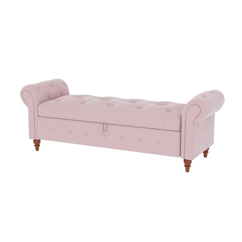 Banc de lit en tissu avec rangement - 63 po
