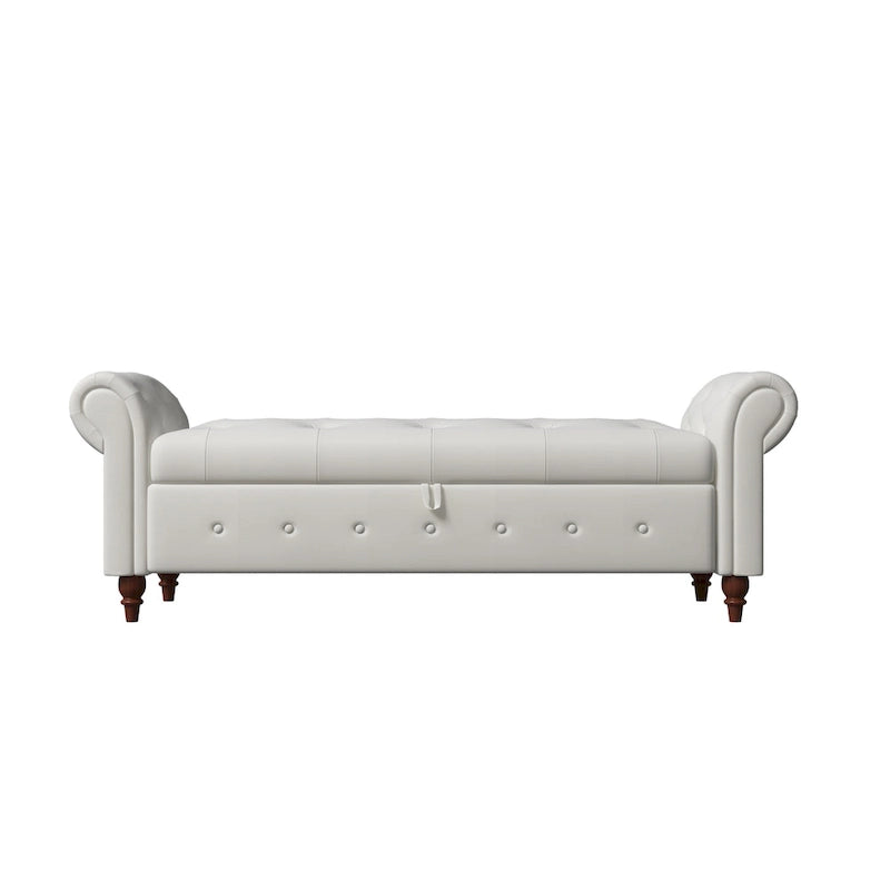 Banc de lit en tissu avec rangement - 63 po