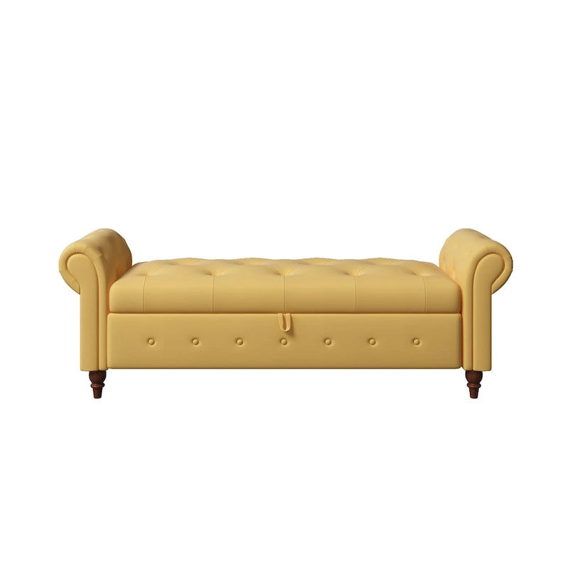 Banc de lit en tissu avec rangement - 63 po