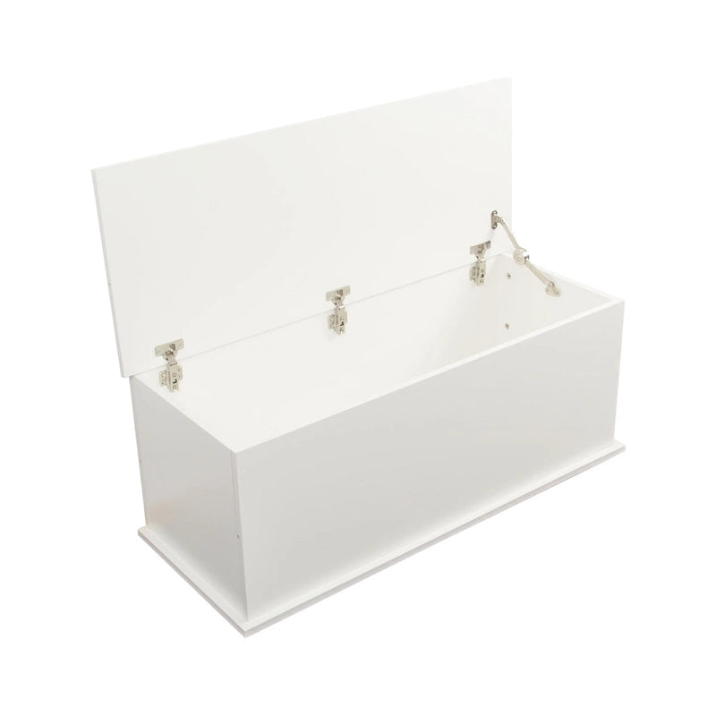 White Wooden Lift Top Trunk Storage Chest Trunk