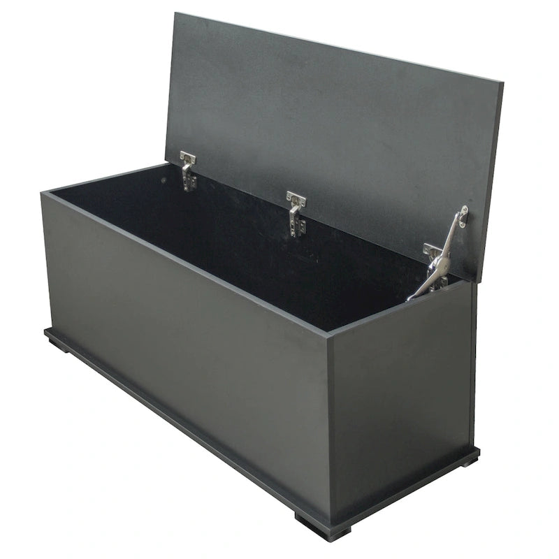 Coffre de rangement en bois blanc avec plateau relevable